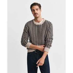 GANT Two-Tone Textured Crew Neck Sweater